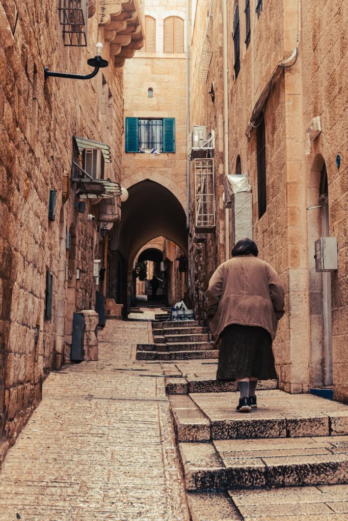 Vía Dolorosa en la Ciudad Vieja de Jerusalén